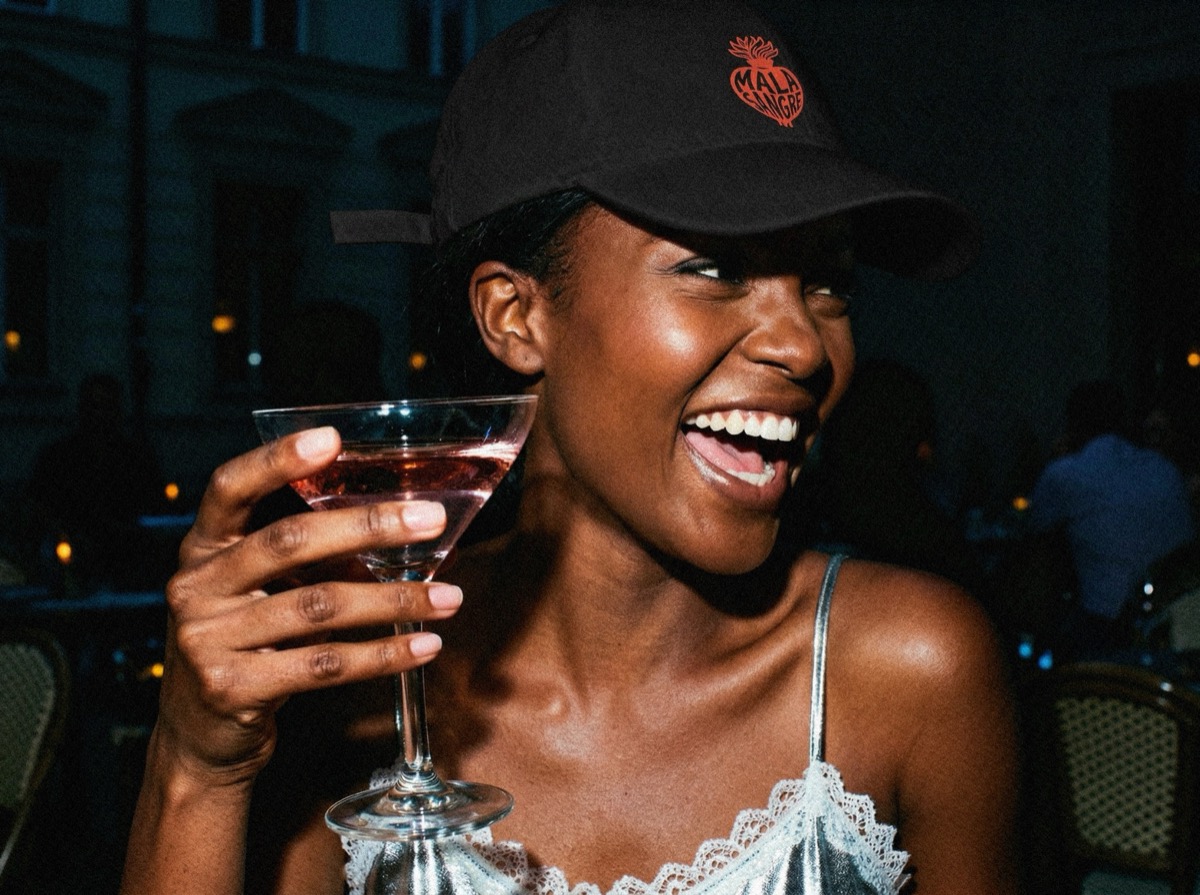 Black girl with cocktail