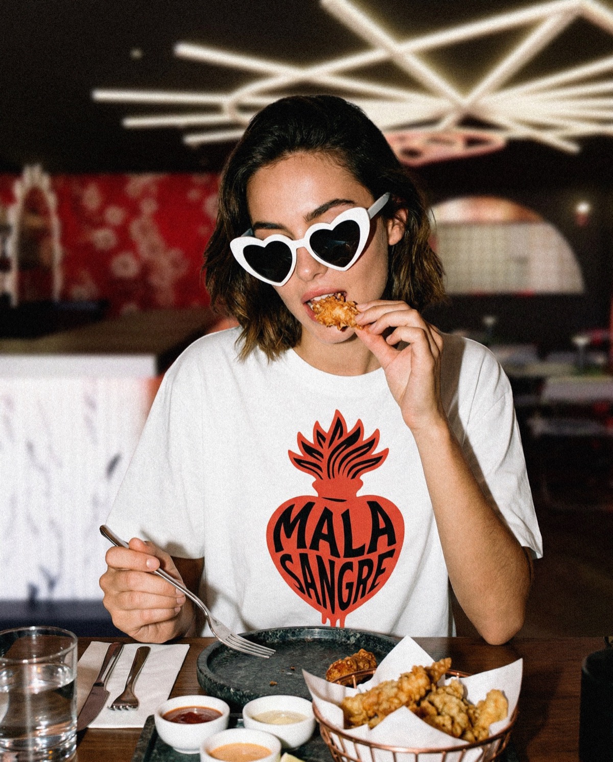 Girl eating crunchy food